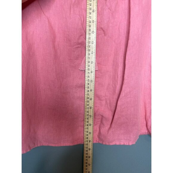 Rachel Zoe Linen Blend Women's Small Shirred Tassel Blouse - Picture 6 of 7